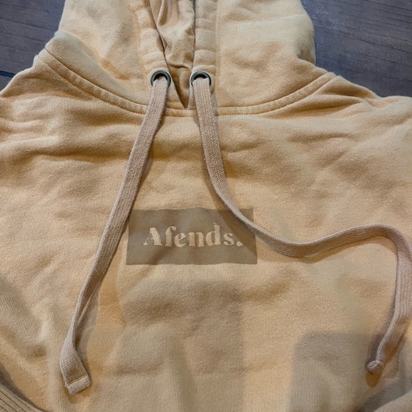Afends Cropped Logo Hoodie Small Yellow - Picture 2 of 6